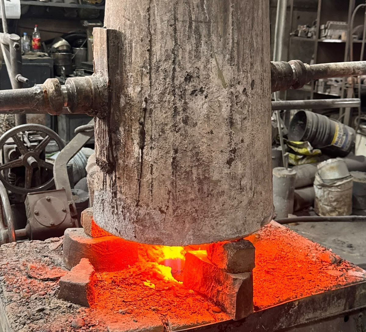 Horno de inducción en operación